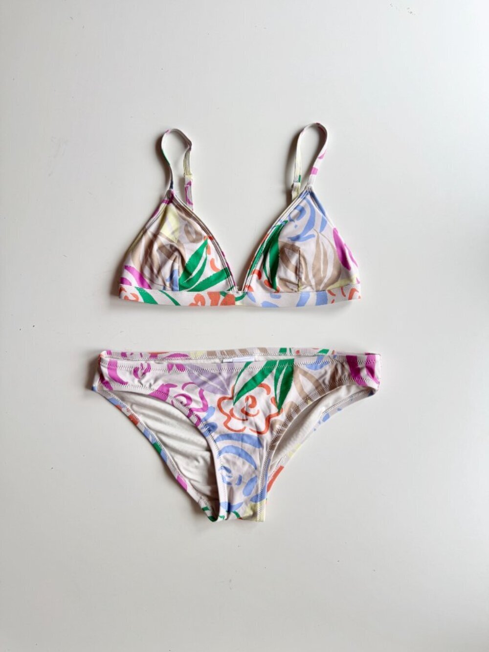 GAP Spring Floral Triangle Top Bikini Swim Set, Size S/M - Picture 3 of 10